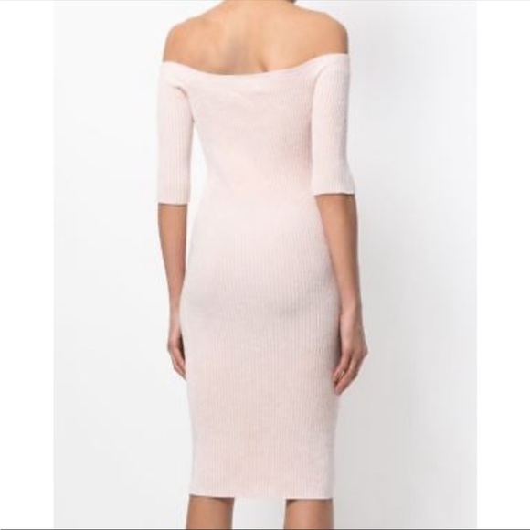 Helmut Lang Velveteen Off Shoulder Dress Pink - Picture 3 of 6